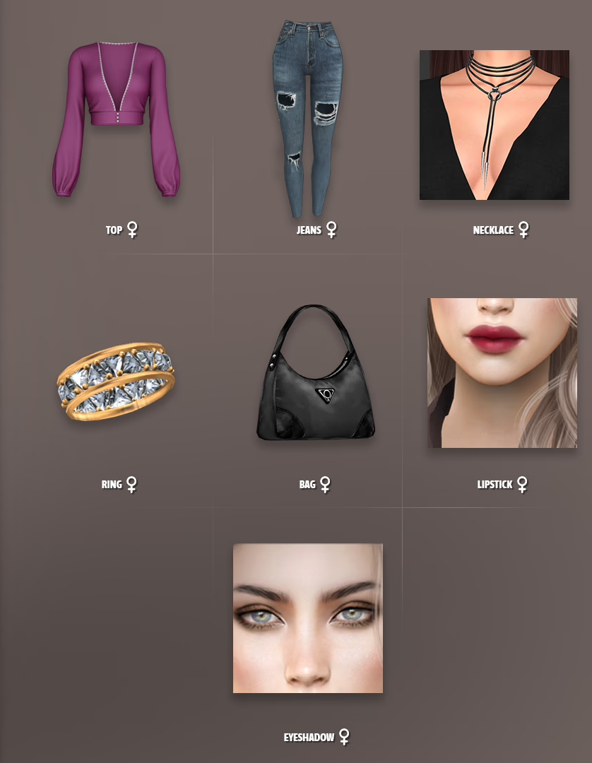 Галерея мода Сет одежды и аксессуаров Lainey Set #1